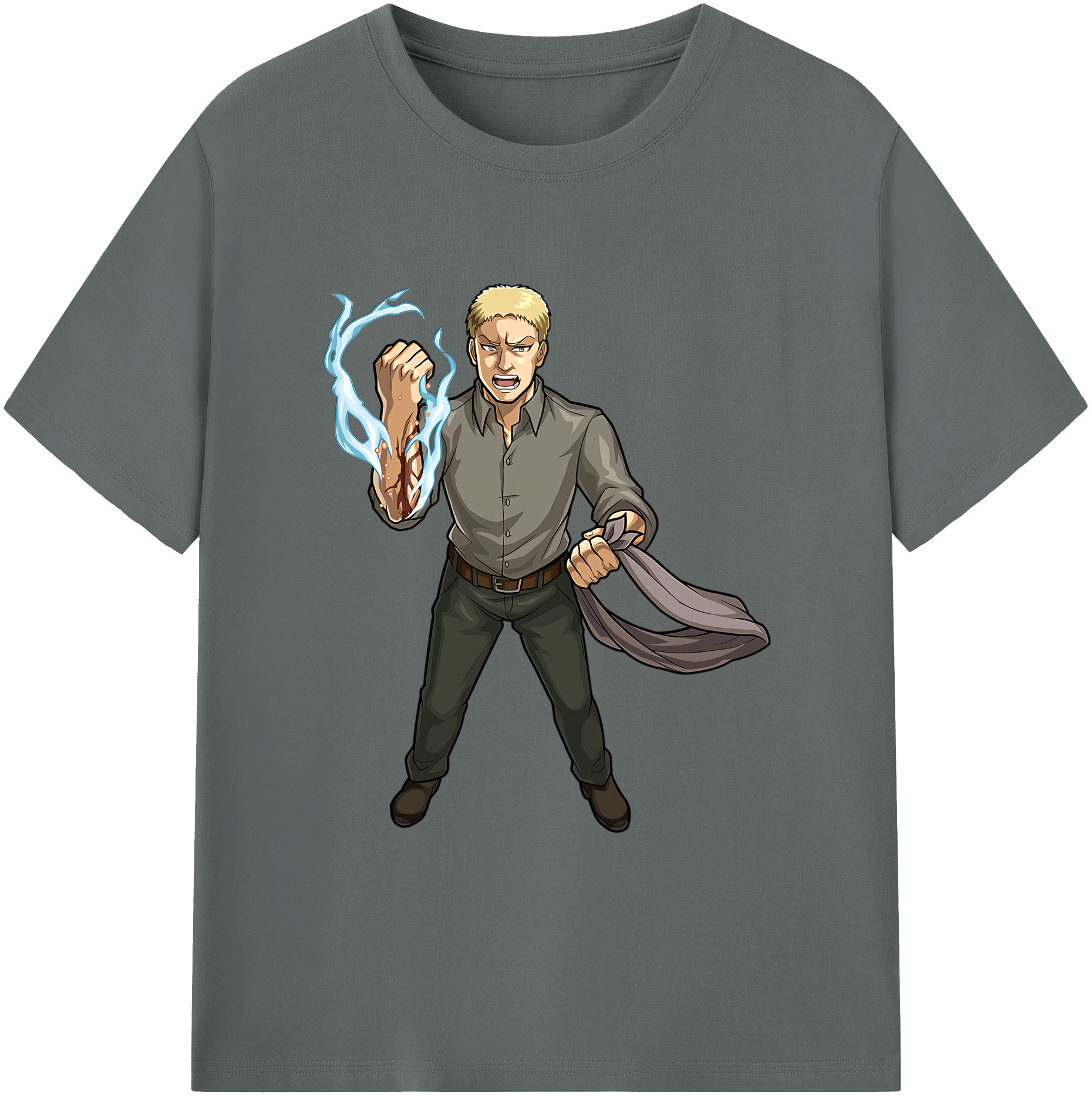 （画像用） 進撃の巨人 ライナー・ブラウン Attack on Titan Reiner Braun 綿100％ メンズ半袖Tシャツ｜肌触りやわらか＆通気性